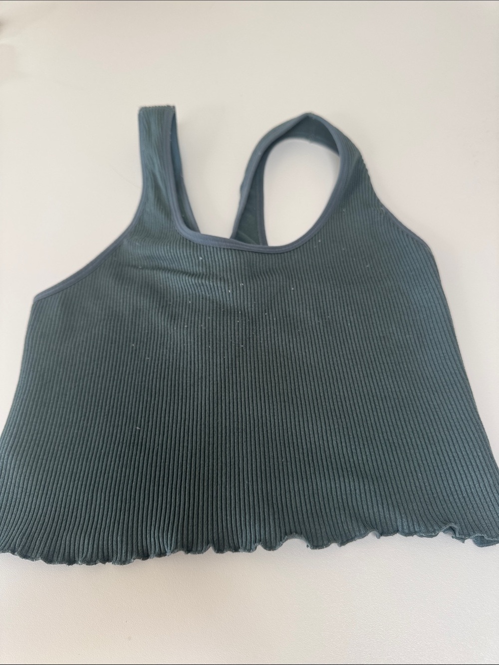 Green Ribbed Tank Top (Size M)